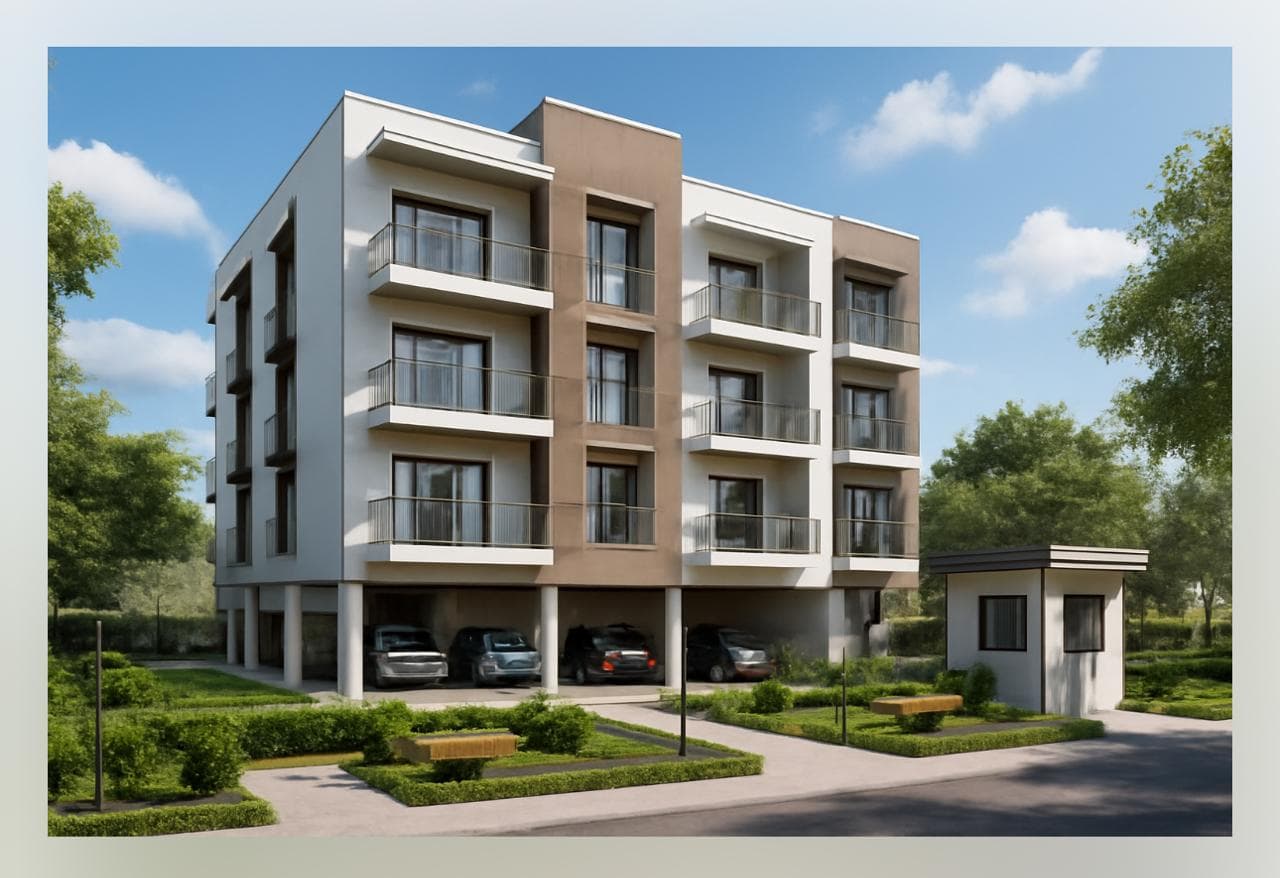 Modern apartment building